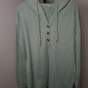 Women's Green Hooded Sweater